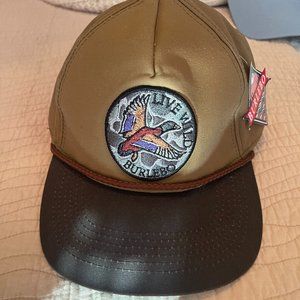 Burlebo Two Tone Brown Duck Patch Snapback Hat New with Tag